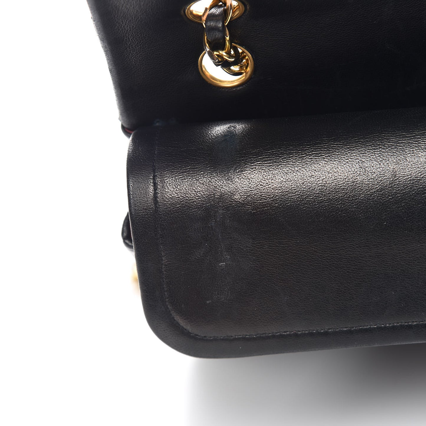 Lambskin Quilted Medium Double Flap Black