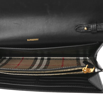 Burberry Calfskin Vintage Check Hannah Wallet with Detachable Strap Black 5 of 8