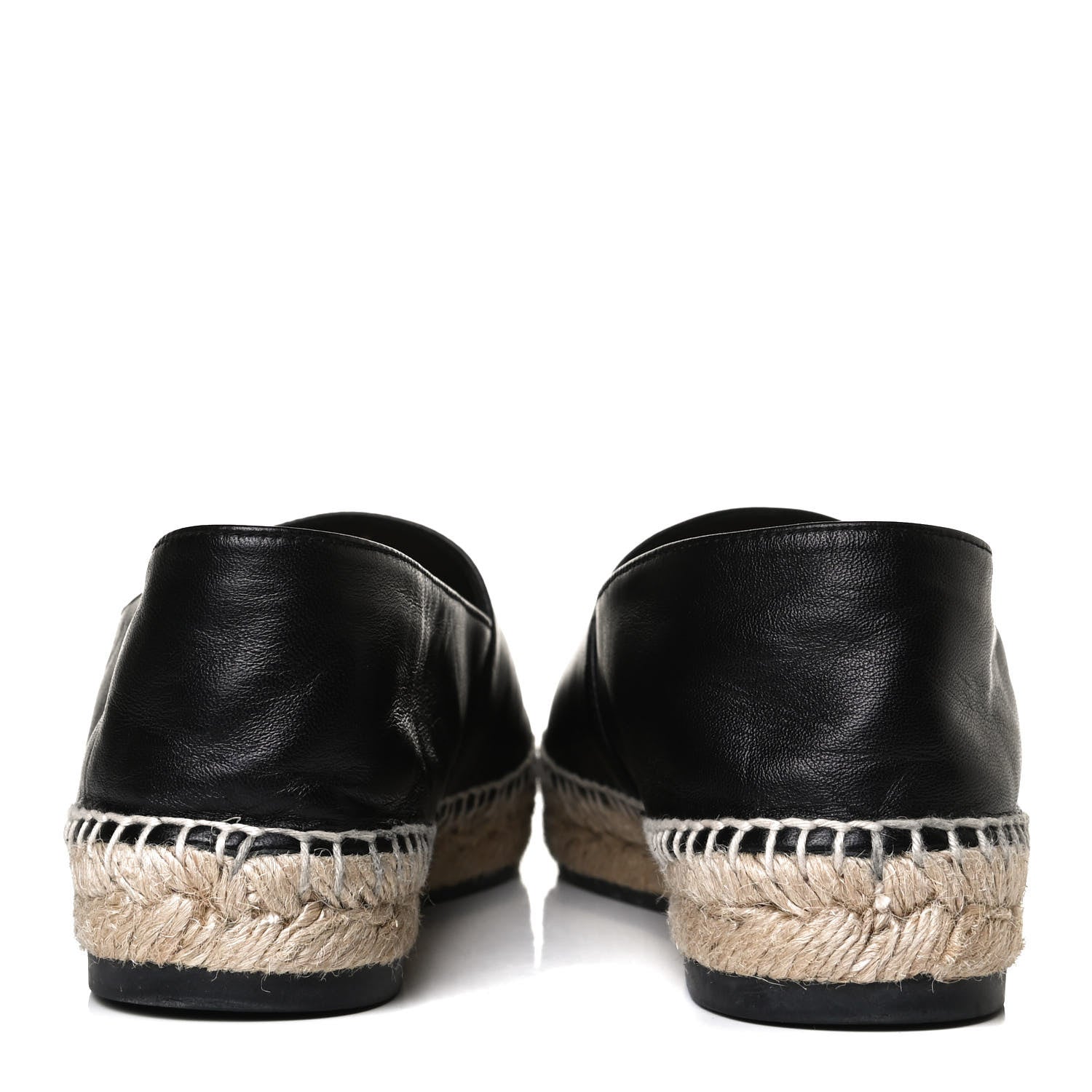 Chanel Lambskin Shiny Calfskin CC Espadrilles 40 Black Beige 6 of 13