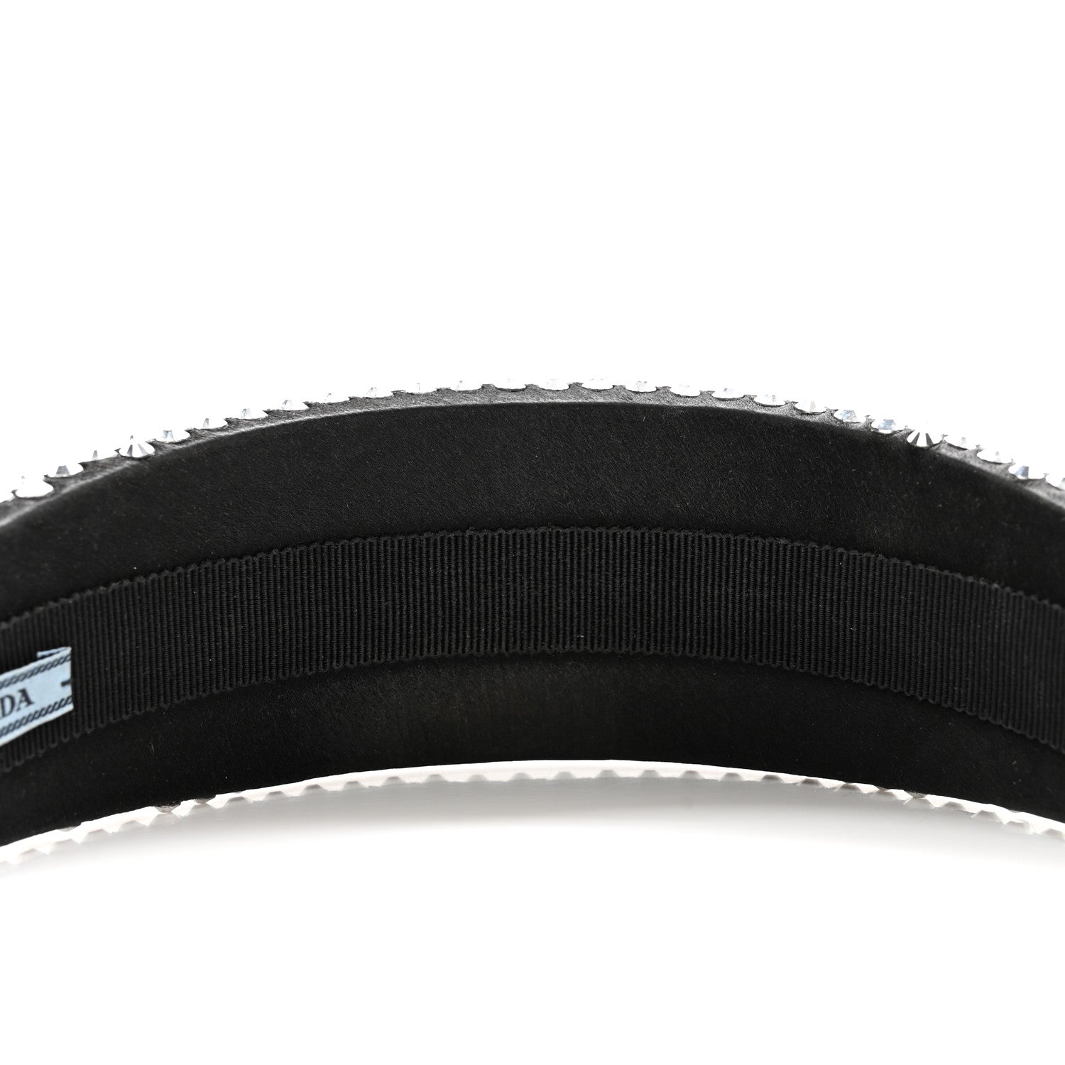 Prada Satin Crystal Embellished Headband Metal 5 of 8