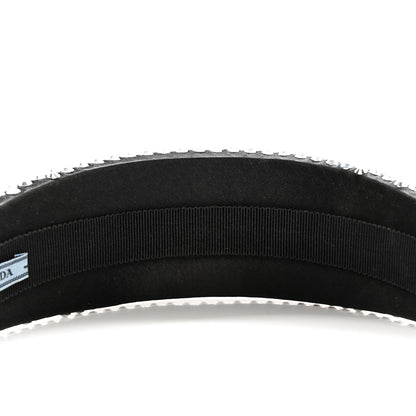Prada Satin Crystal Embellished Headband Metal 5 of 8