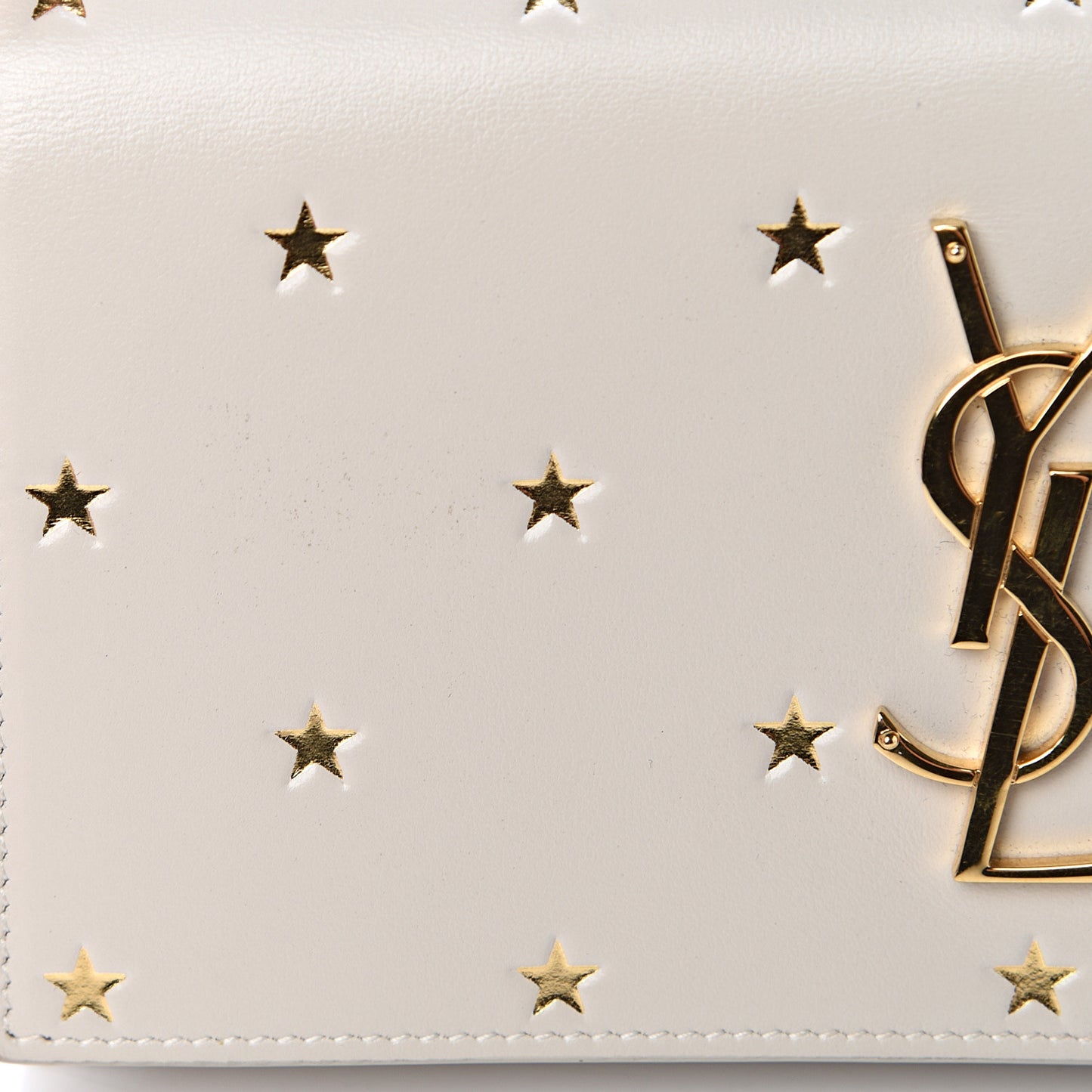 Calfskin Star Print Classic Monogram Cassandre Wallet White