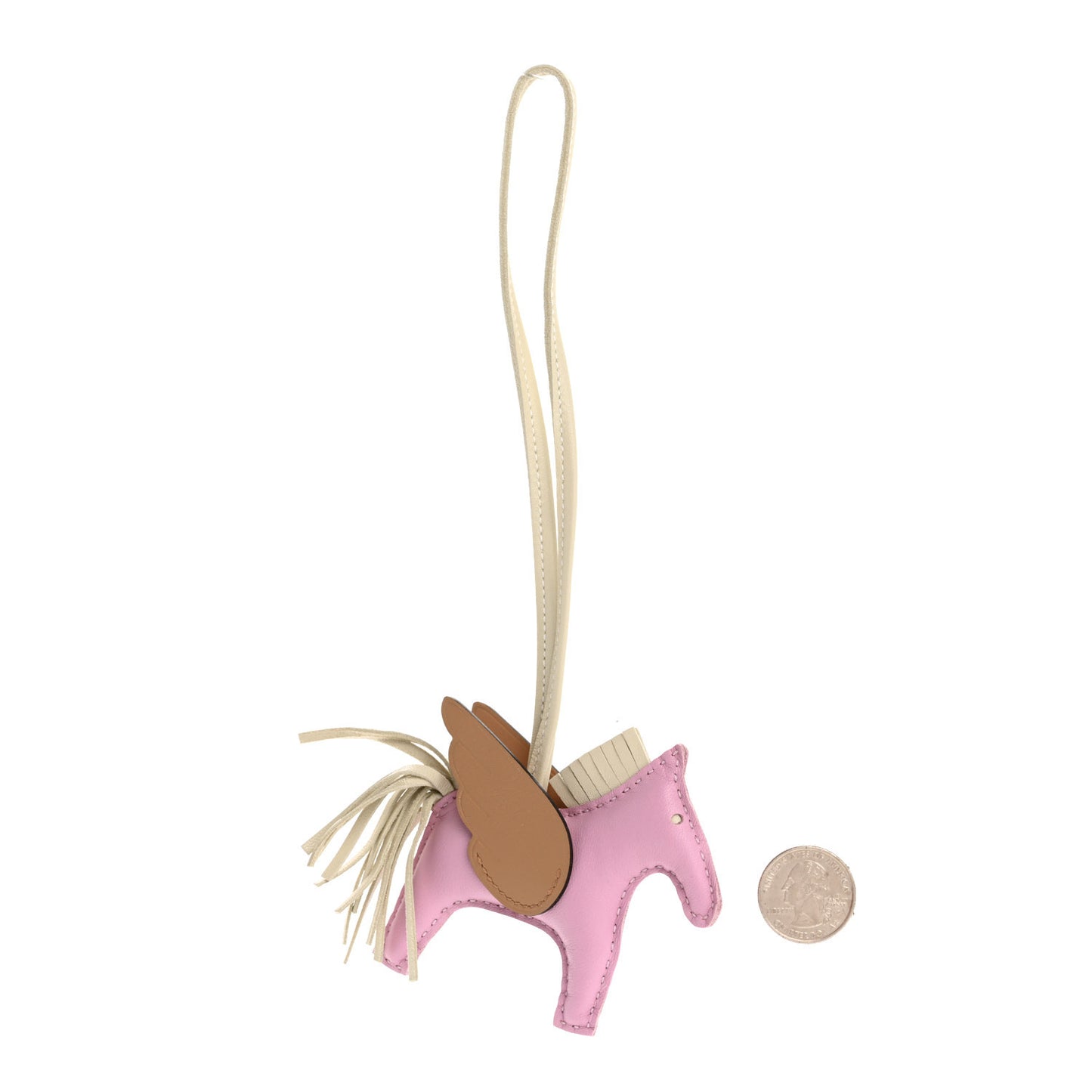 Milo Lambskin Grigri Rodeo Pegase Horse Bag Charm PM Mauve Sylvestre Craie Chai