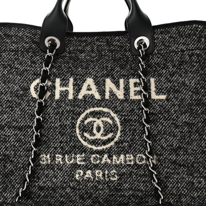 Chanel Mixed Fibers Calfskin Medium Deauville Tote Black 8 of 11