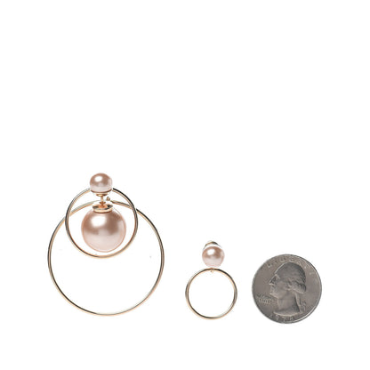 Christian Dior Pearl Mise En Dior Tribal Hoop Earrings Pink 2 of 5