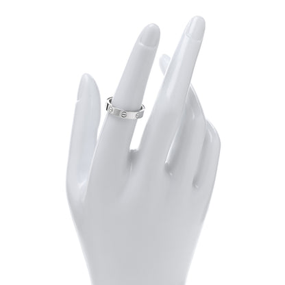 Cartier 18K White Gold Diamond 4mm LOVE Wedding Band Ring 53 6.5 2 of 5