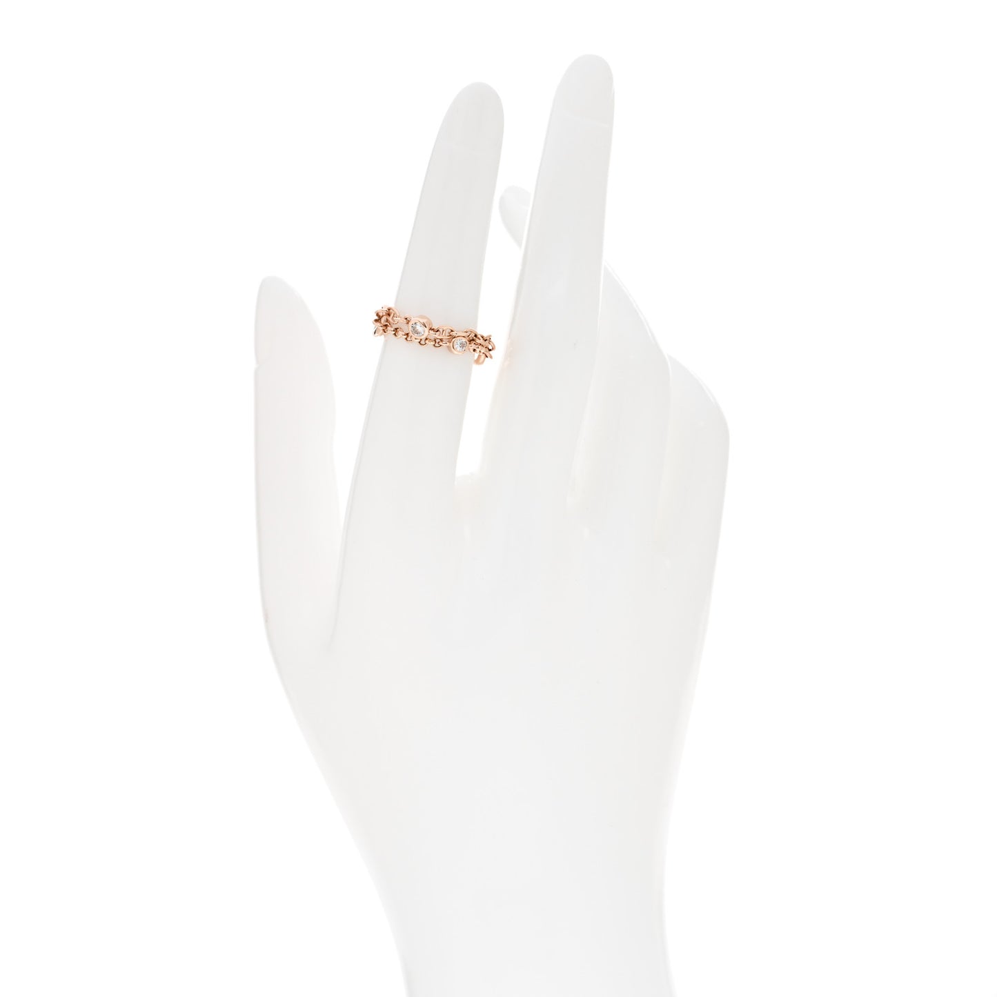 18K Rose Gold Diamond PM Chaine d'Ancre Chaos Ring 51 5.75