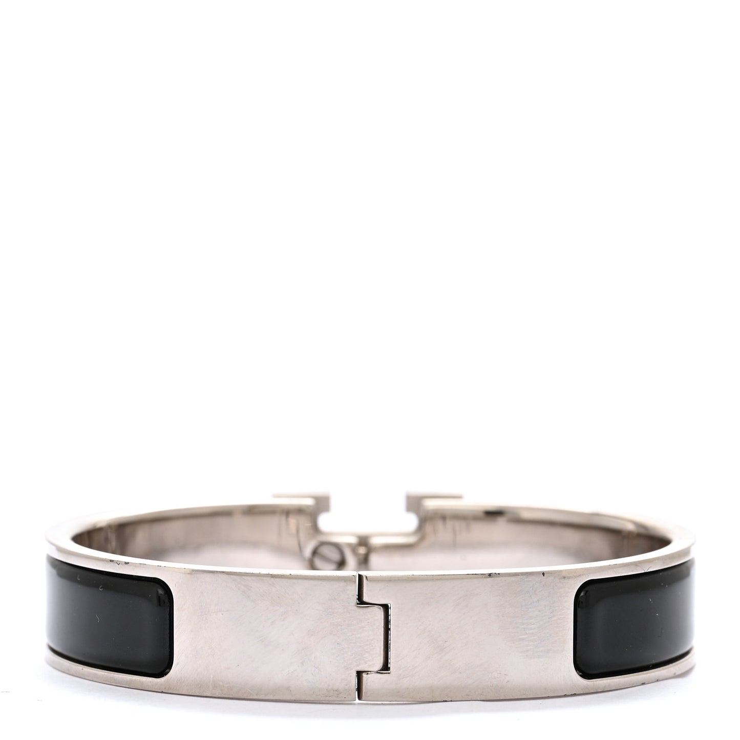 Enamel Narrow Clic Clac H Bracelet PM Black