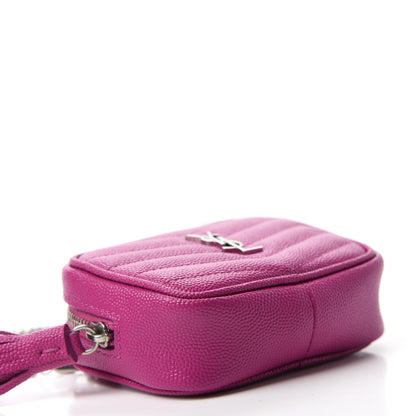 Saint Laurent Grain De Poudre Matelasse Monogram Baby Lou Camera Bag Electric Fuxia 4 of 11