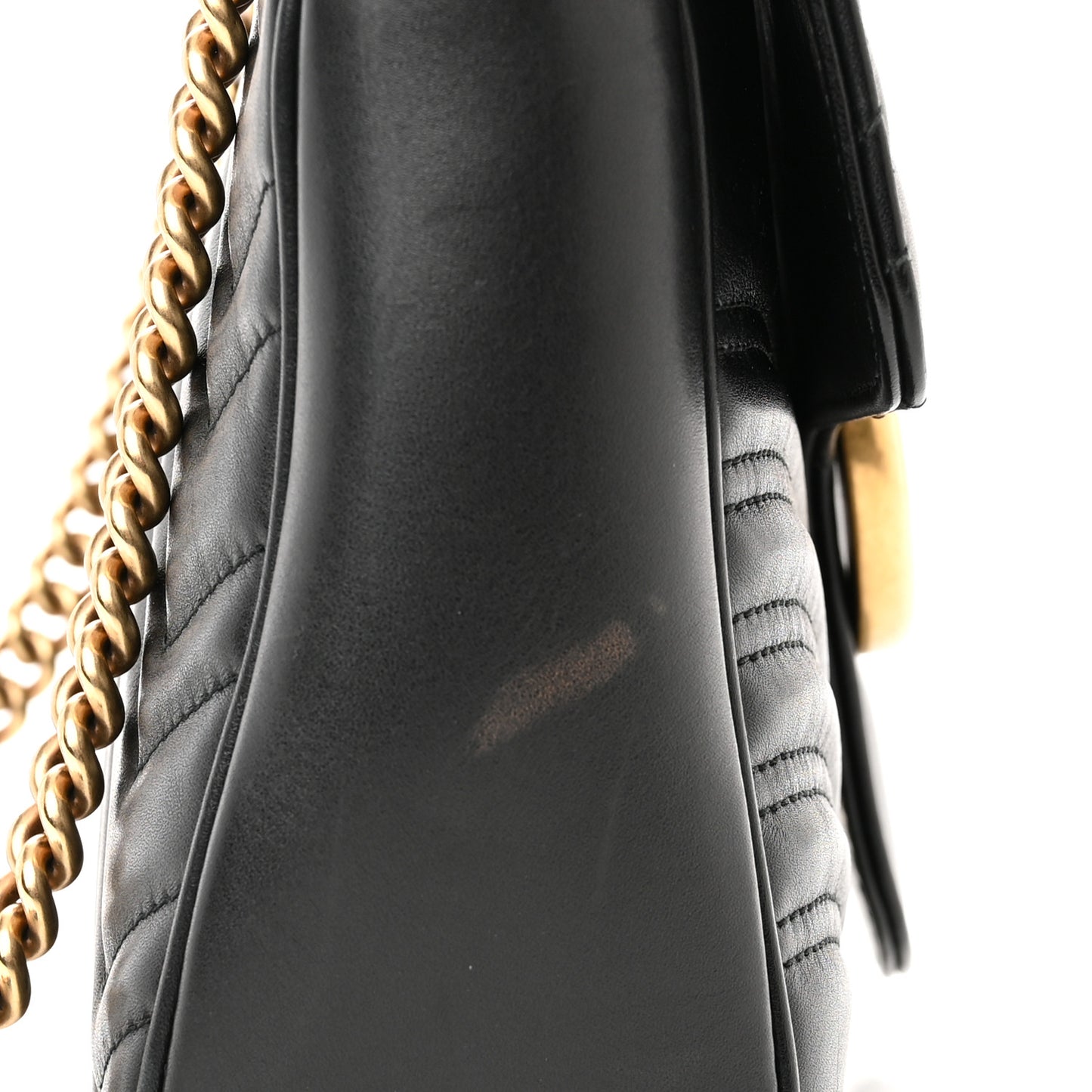 Calfskin Matelasse Medium GG Marmont Shoulder Bag Black