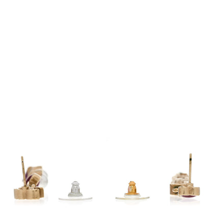 Chanel Pearl Enamel Logo Long Drop Earrings Gold 3 of 5