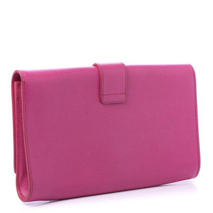 Saint Laurent Textured Calfskin Y Ligne Clutch Fuchsia 3 of 10