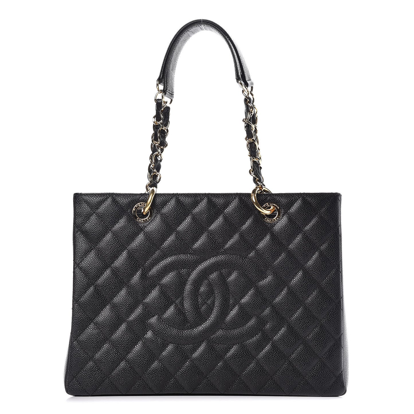 Caviar Quilted Grand Shopping Tote GST Black