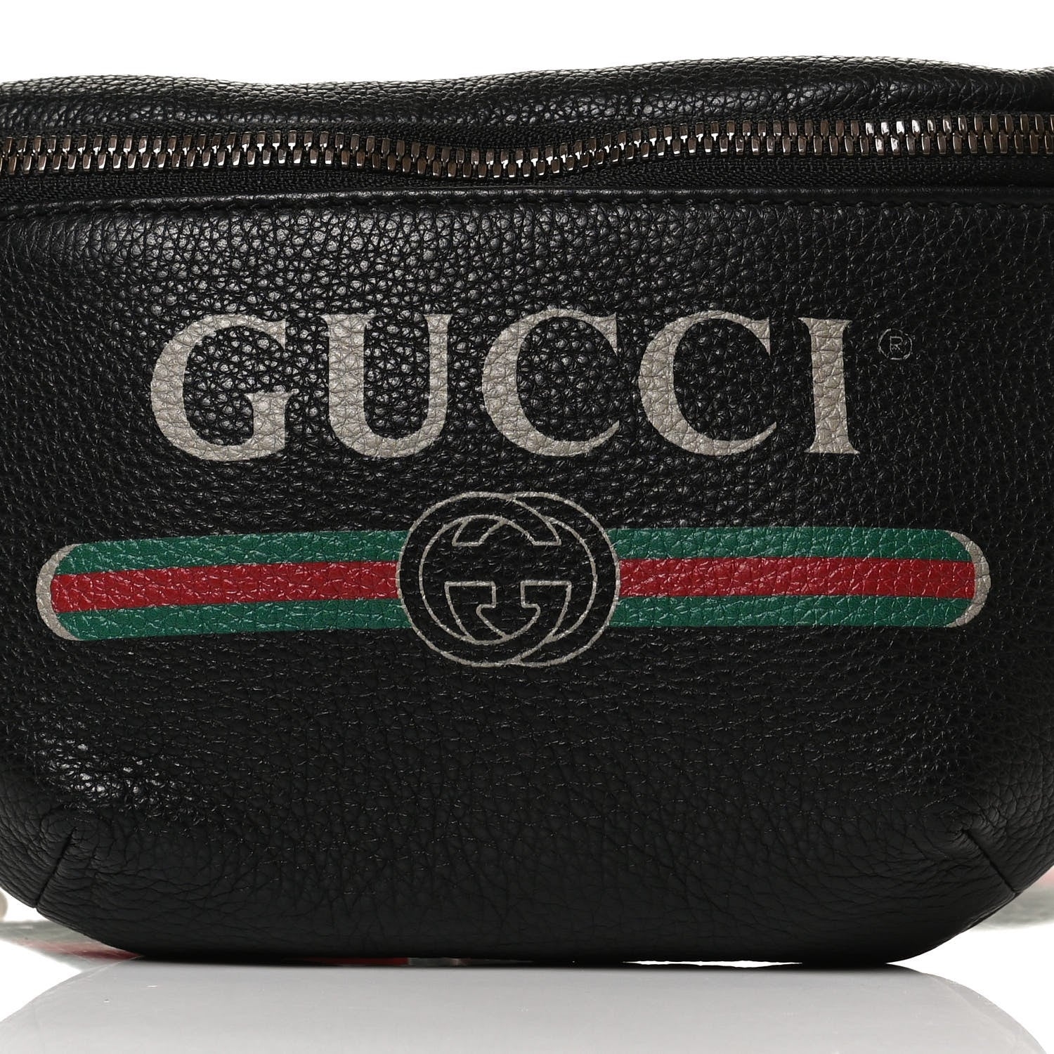 Gucci Grained Calfskin Small Logo Belt Bag Black 8 of 12