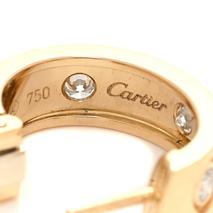 Cartier 18K Yellow Gold 6 Diamond 5.5mm LOVE French Clip Hoop Earrings 4 of 6