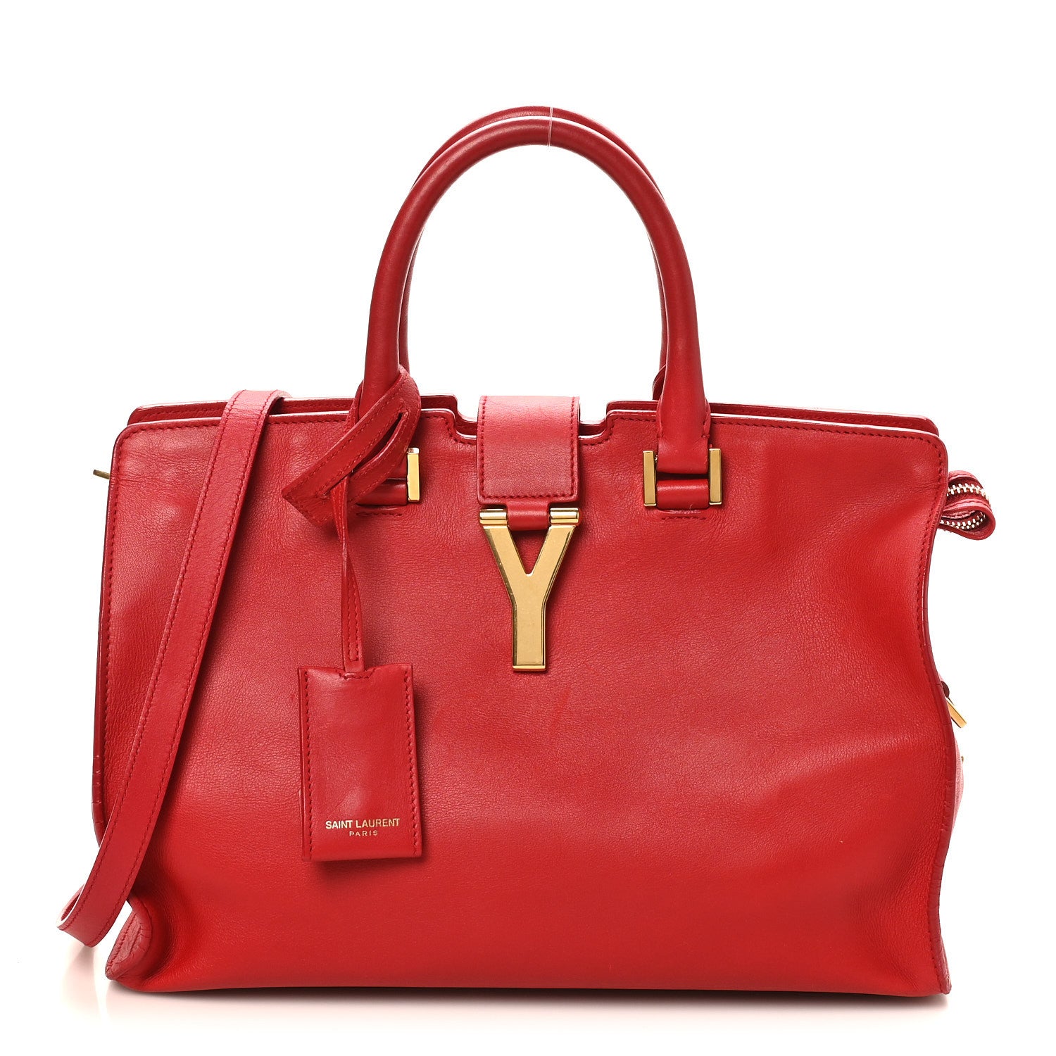 Saint Laurent Calfskin Small Classic Y Cabas Red 1 of 10