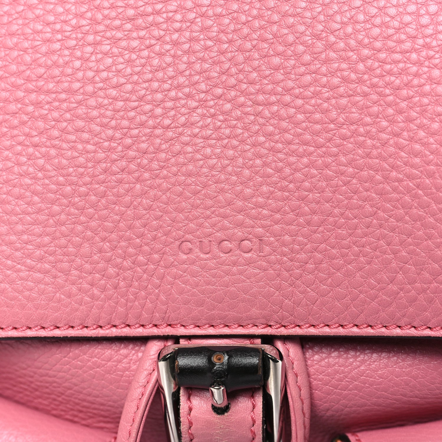 Gucci Cellarius Calfskin Medium Bamboo Backpack Glossy Pink 8 of 10