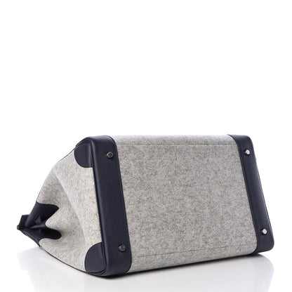 Hermes Togo Todoo Feutre HAC Birkin 40 Gris Clair Bleu Nuit 5 of 32