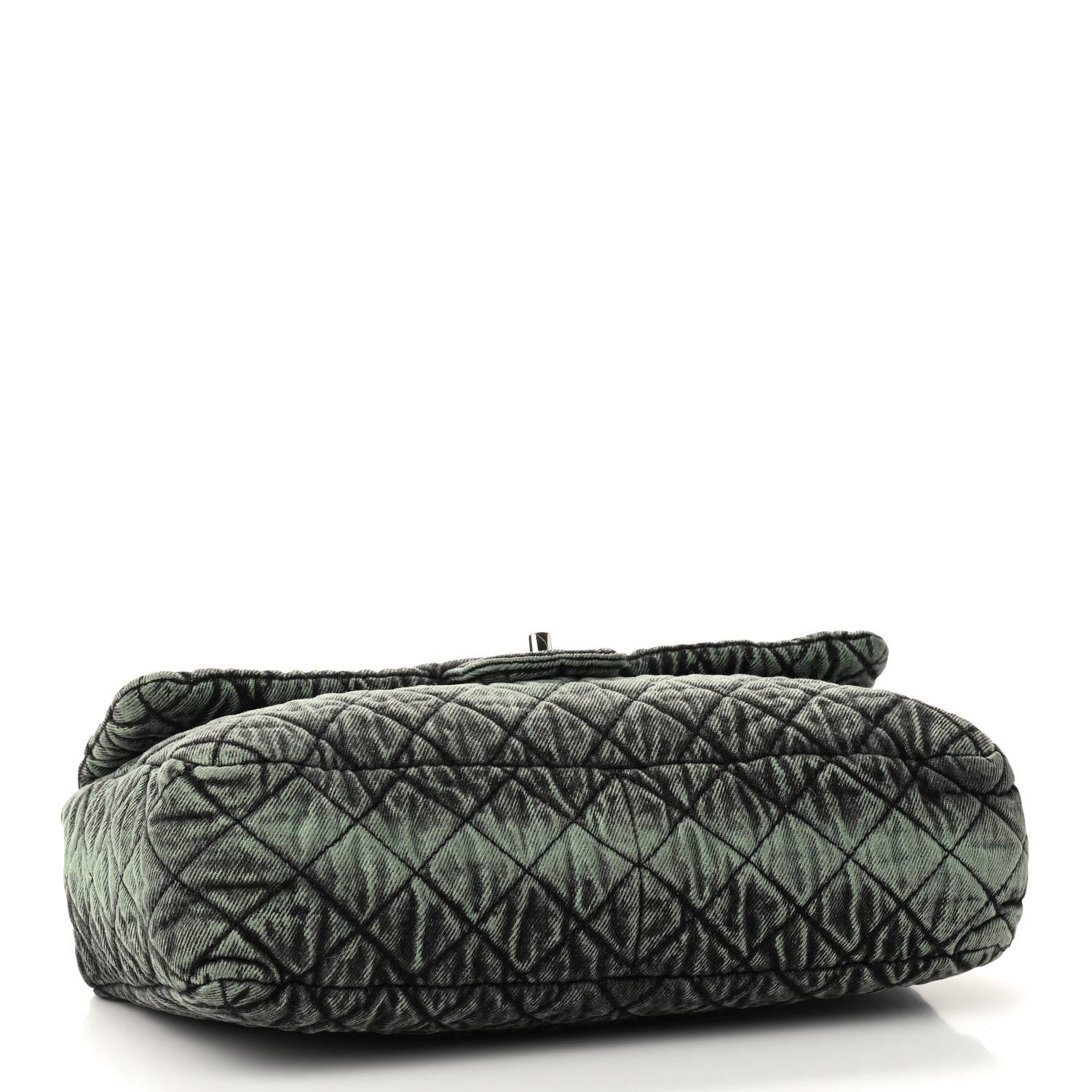 Chanel Denim Quilted Denimpression Flap Green Black 4 of 9