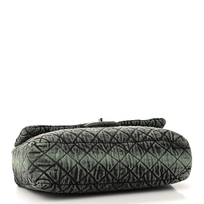 Chanel Denim Quilted Denimpression Flap Green Black 4 of 9