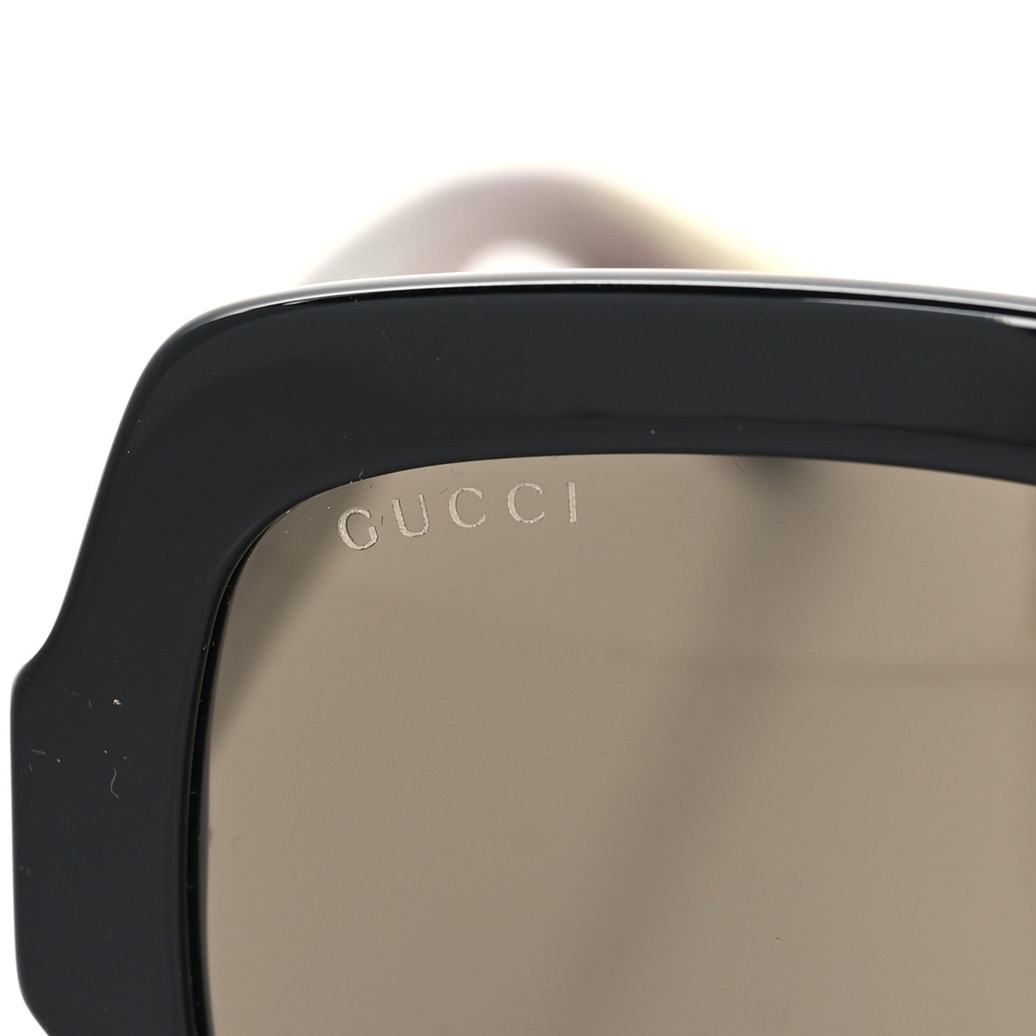 Gucci Acetate Square Frame Web Glitter Sunglasses GG0036SN Black Green 6 of 8