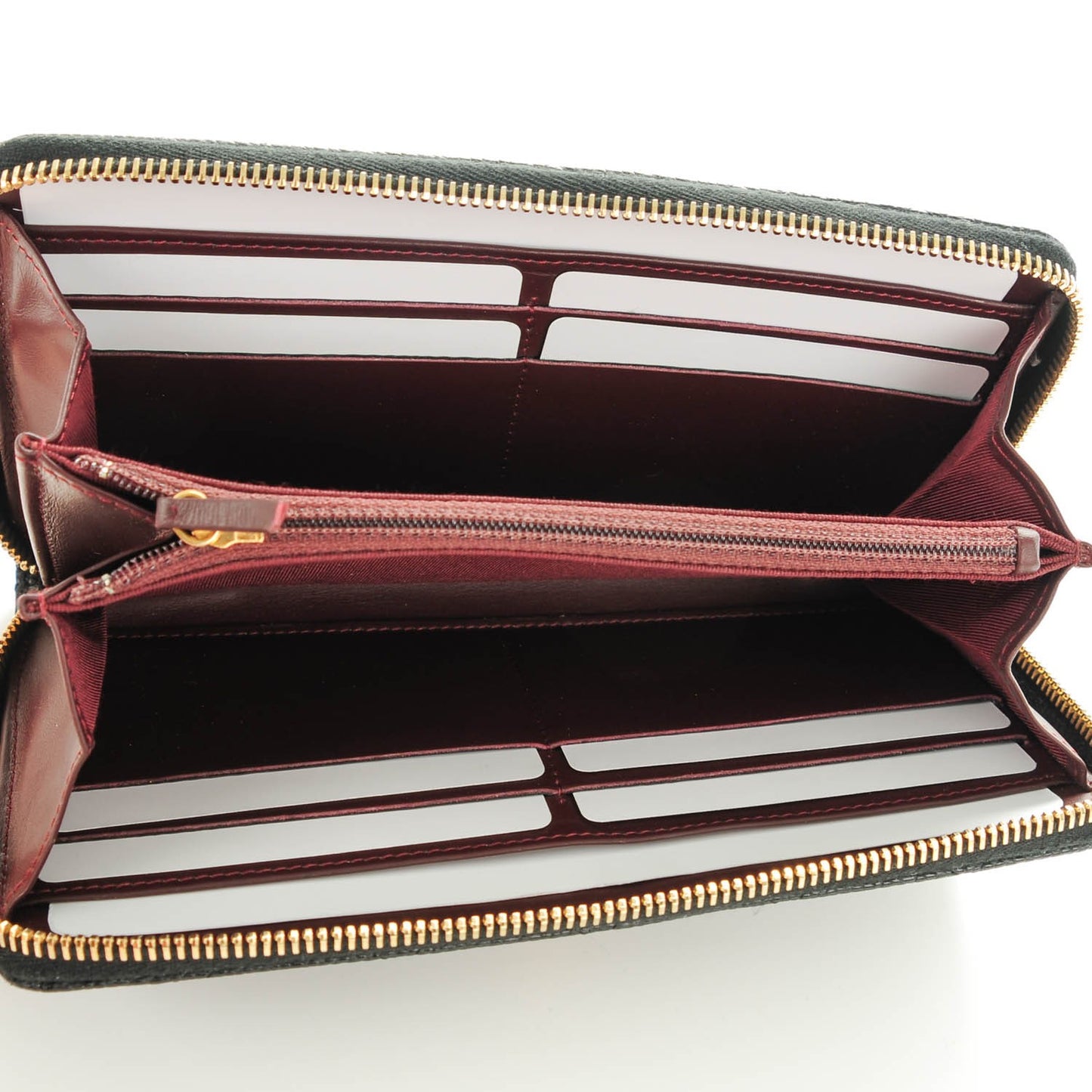 Caviar Quilted Large Gusset Zip Around Wallet Black
