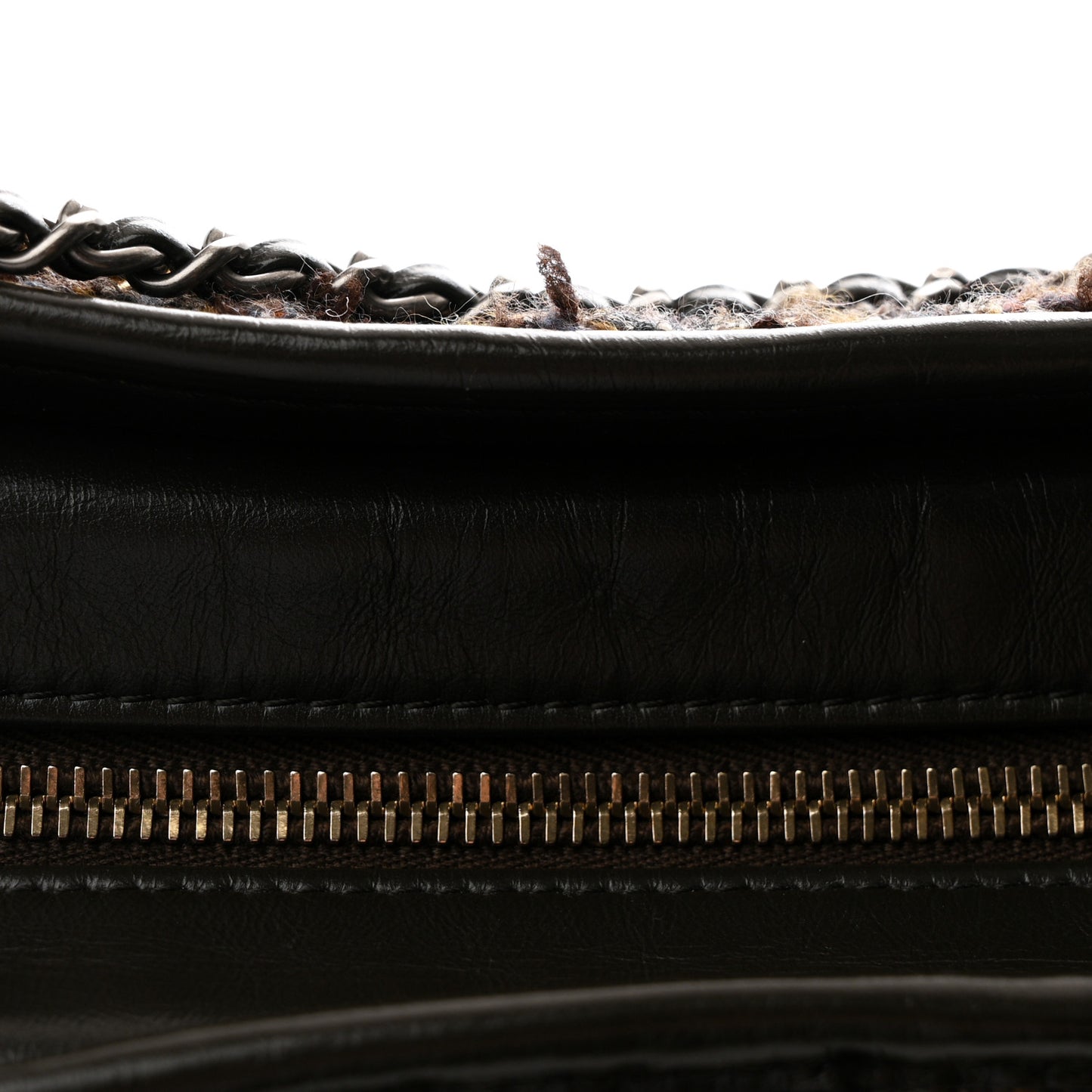 Tweed Calfskin Medium Gabrielle Hobo Brown