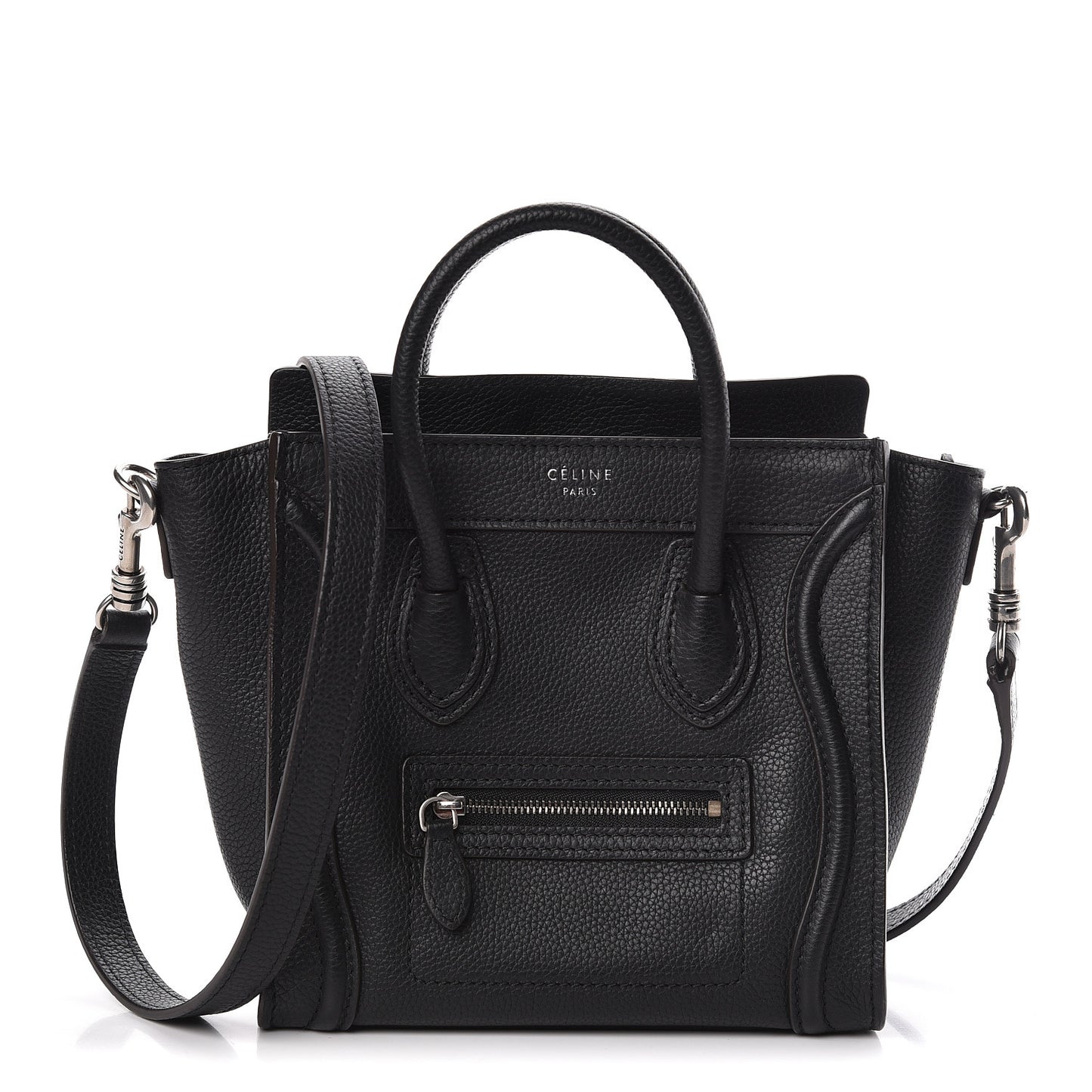 Drummed Calfskin Nano Luggage Black
