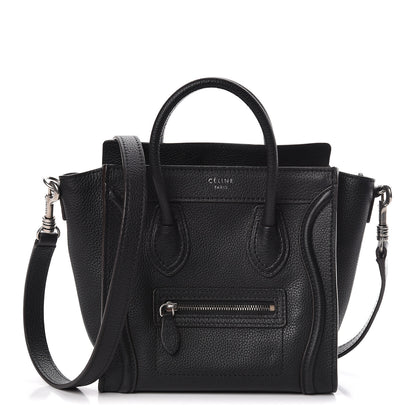 Celine Drummed Calfskin Nano Luggage Black 1 of 12