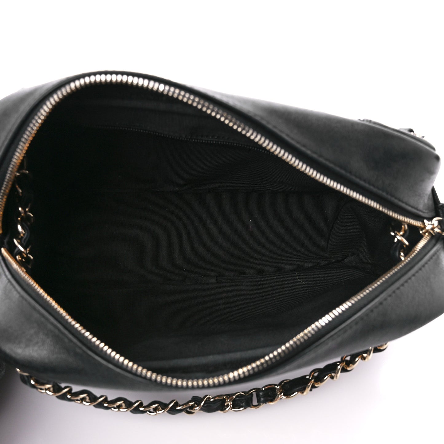 Calfskin Quilted Daily Chevron Camera Case Black