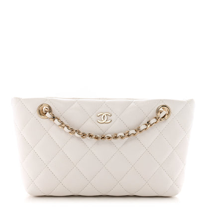 Chanel Caviar Quilted Classic Clutch Tote With Chain White 1 of 10