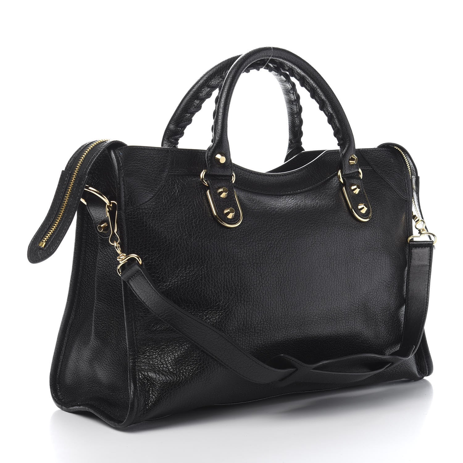 Balenciaga Chevre Gold Metallic Edge Hardware City Black 5 of 14