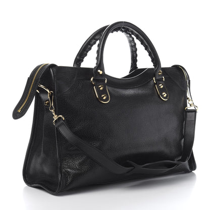 Balenciaga Chevre Gold Metallic Edge Hardware City Black 5 of 14