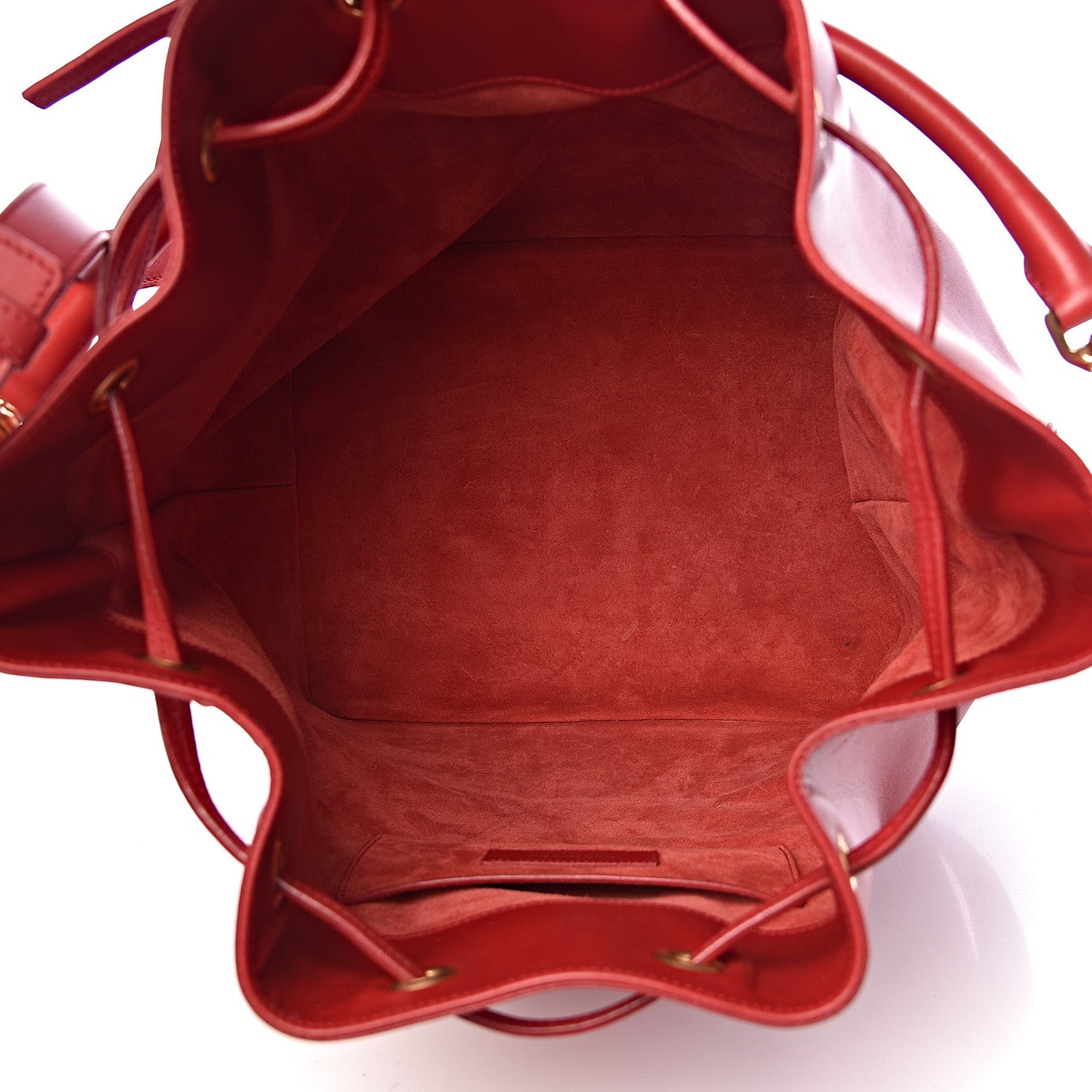 Saint Laurent Calfskin Large Emmanuelle Bucket Bag Lipstick Red 5 of 12