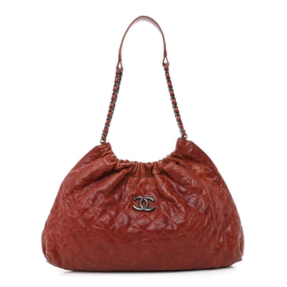 Chanel Caviar Quilted Chain Drawstring Hobo Red 1 of 9