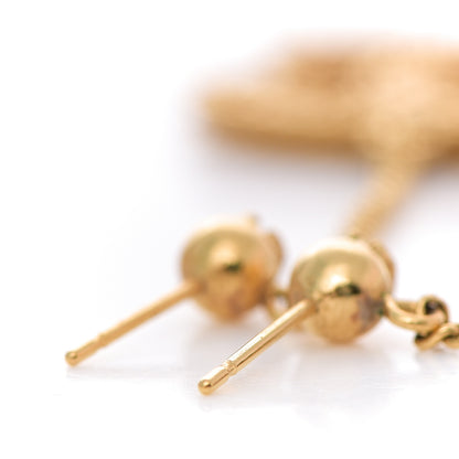 Chanel CC Drop Earrings Matte Gold 2 of 3