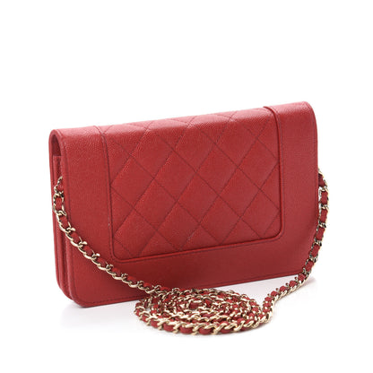 Chanel Caviar Quilted Vintage Mademoiselle Wallet On Chain WOC Red 3 of 12