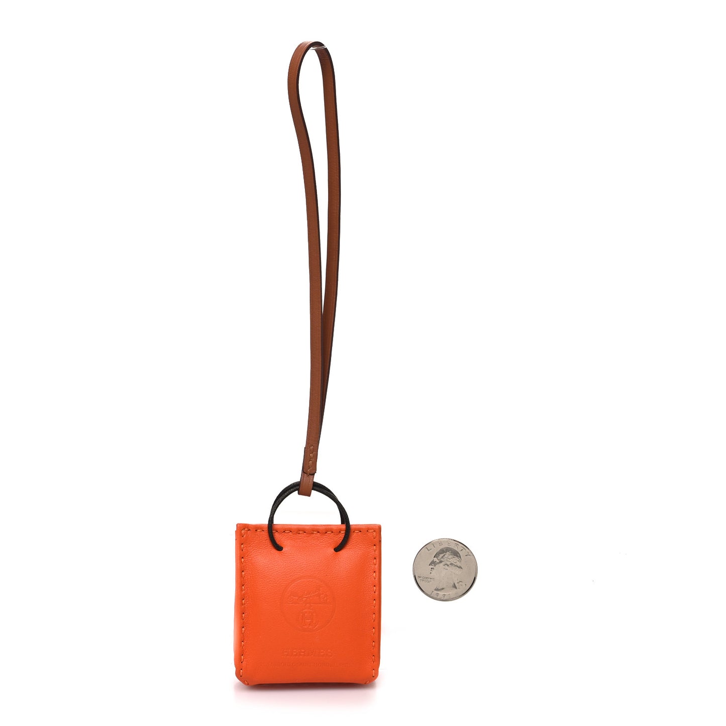 Milo Lambskin Swift Shopping Bag Charm Feu Gold