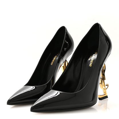 Saint Laurent Patent Opyum 110 Pumps 38 Black Gold 4 of 9