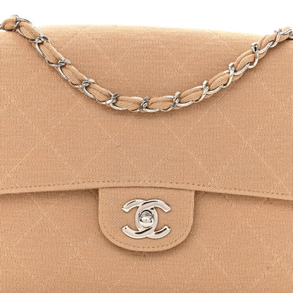 Chanel Jersey Quilted Medium Single Flap Beige 8 of 11