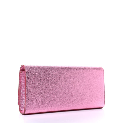 Saint Laurent Metallic Textured Calfskin Classic Monogram Cassandre Clutch Pink 3 of 6