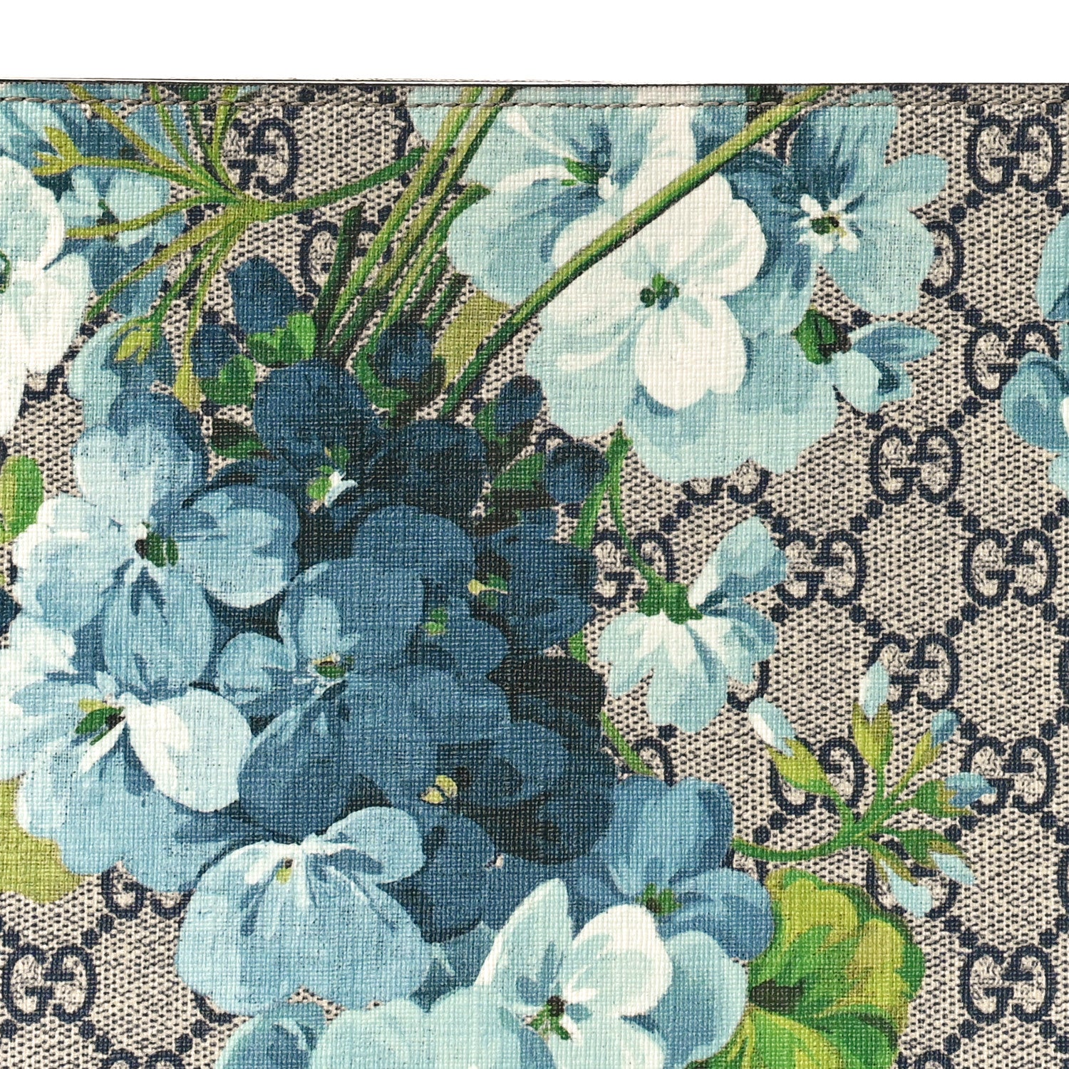 Gucci GG Supreme Monogram Blooms Large Cosmetic Case Beige Blue
