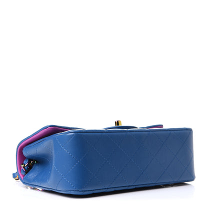 Chanel Lambskin Quilted Mini Rectangular Flap Blue Purple 4 of 10