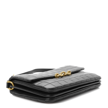 Saint Laurent Lambskin Carre Quilted Le Maillon Satchel Black 4 of 10