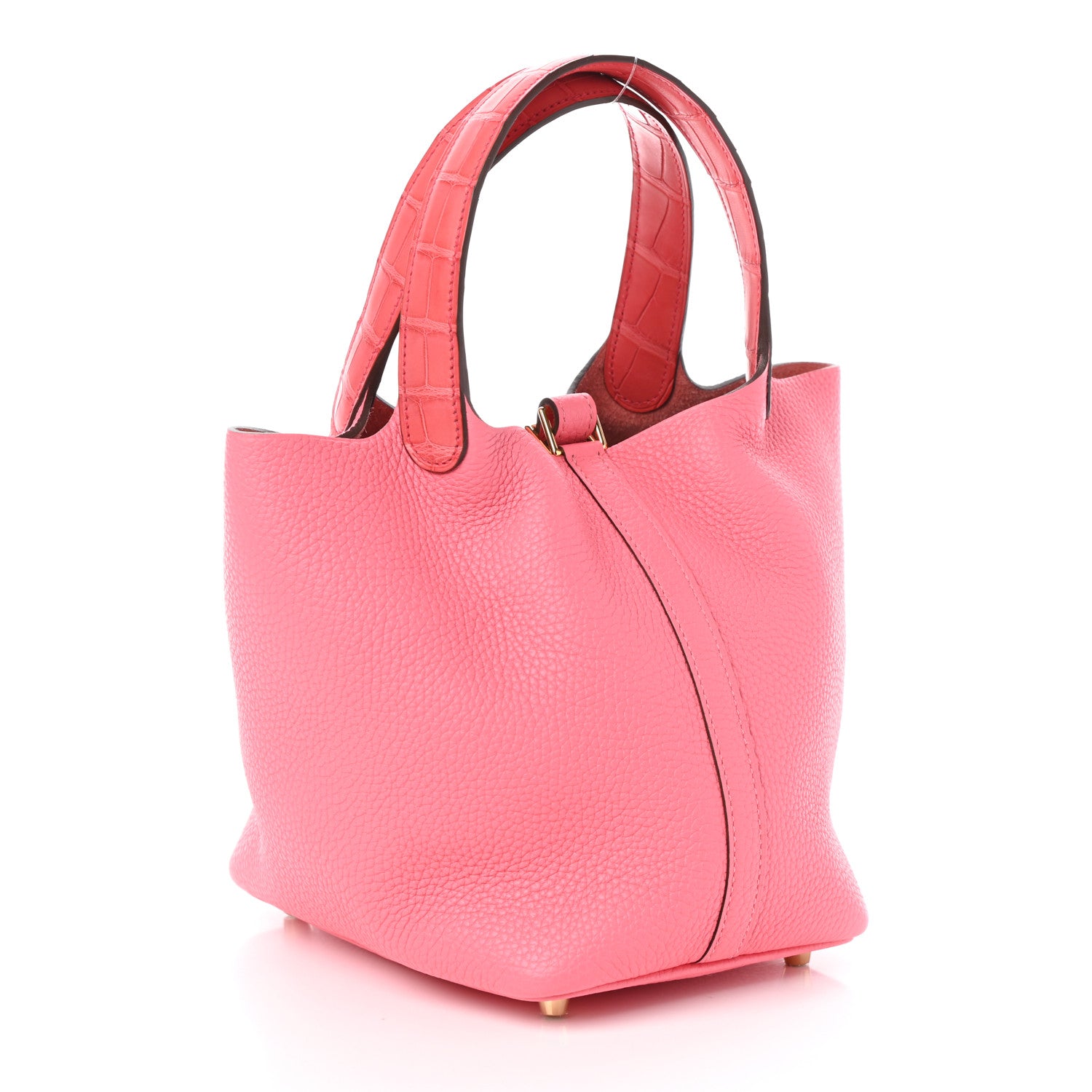 Hermes Taurillon Clemence Matte Alligator Picotin Lock Touch 18 PM Rose Azalee 3 of 10