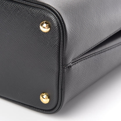 Prada Saffiano Cuir Medium Panier Bucket Bag Black Fuoco 8 of 9