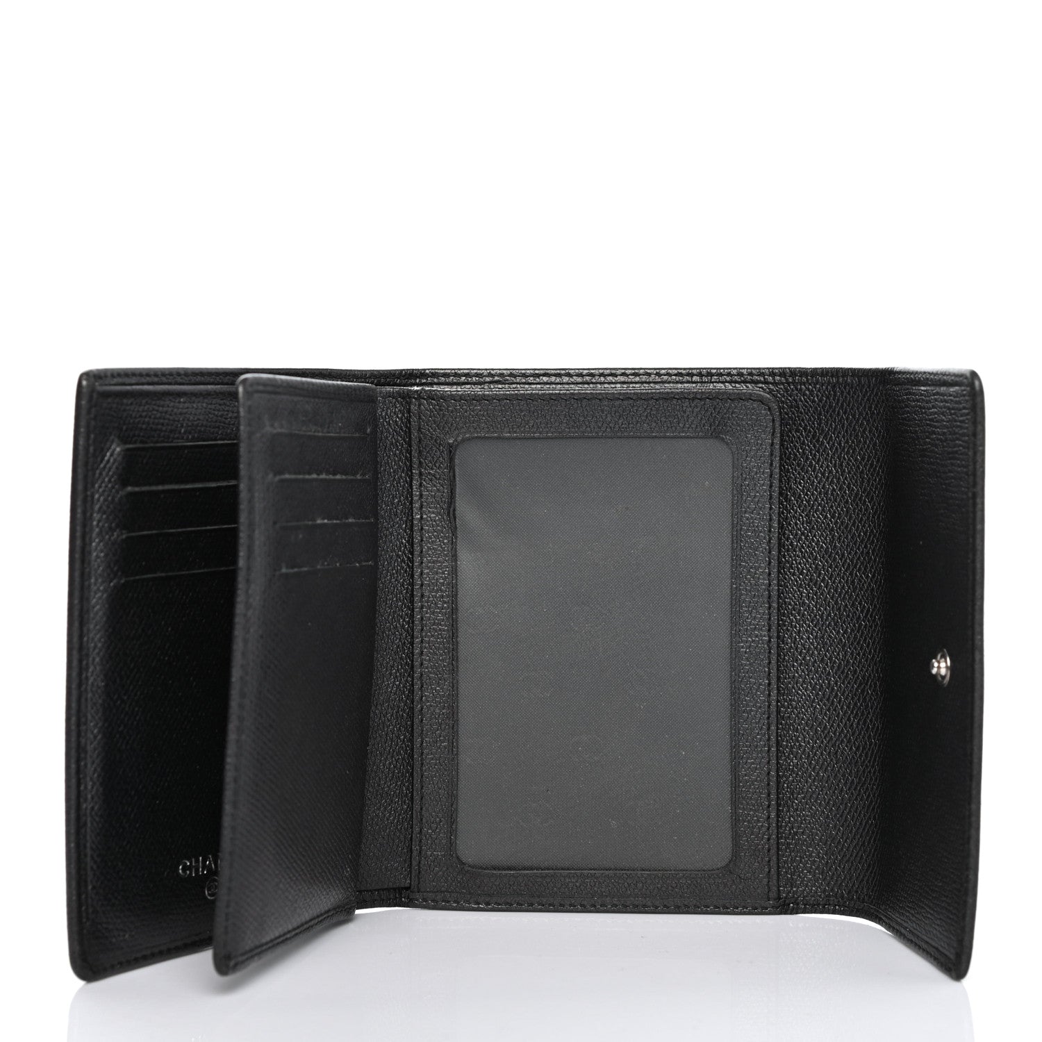Chanel Grained Calfskin CC Button Flap Wallet Black 4 of 4