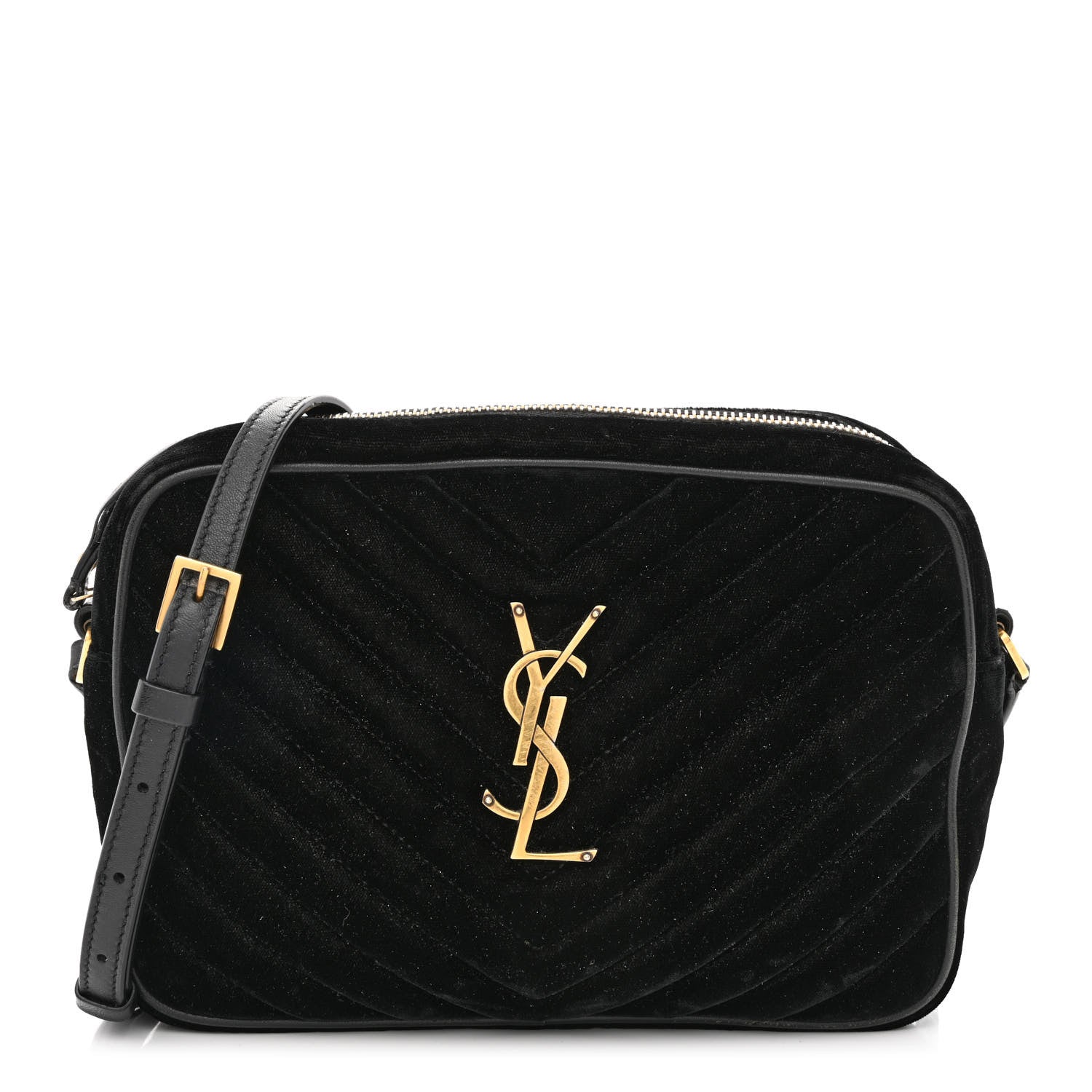 Saint Laurent Velvet Matelasse Monogram Lou Camera Bag Black 1 of 13