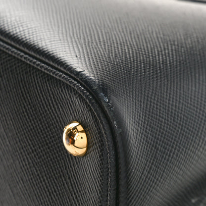 Prada Saffiano Cuir Small Double Bag Black Fuoco 9 of 10