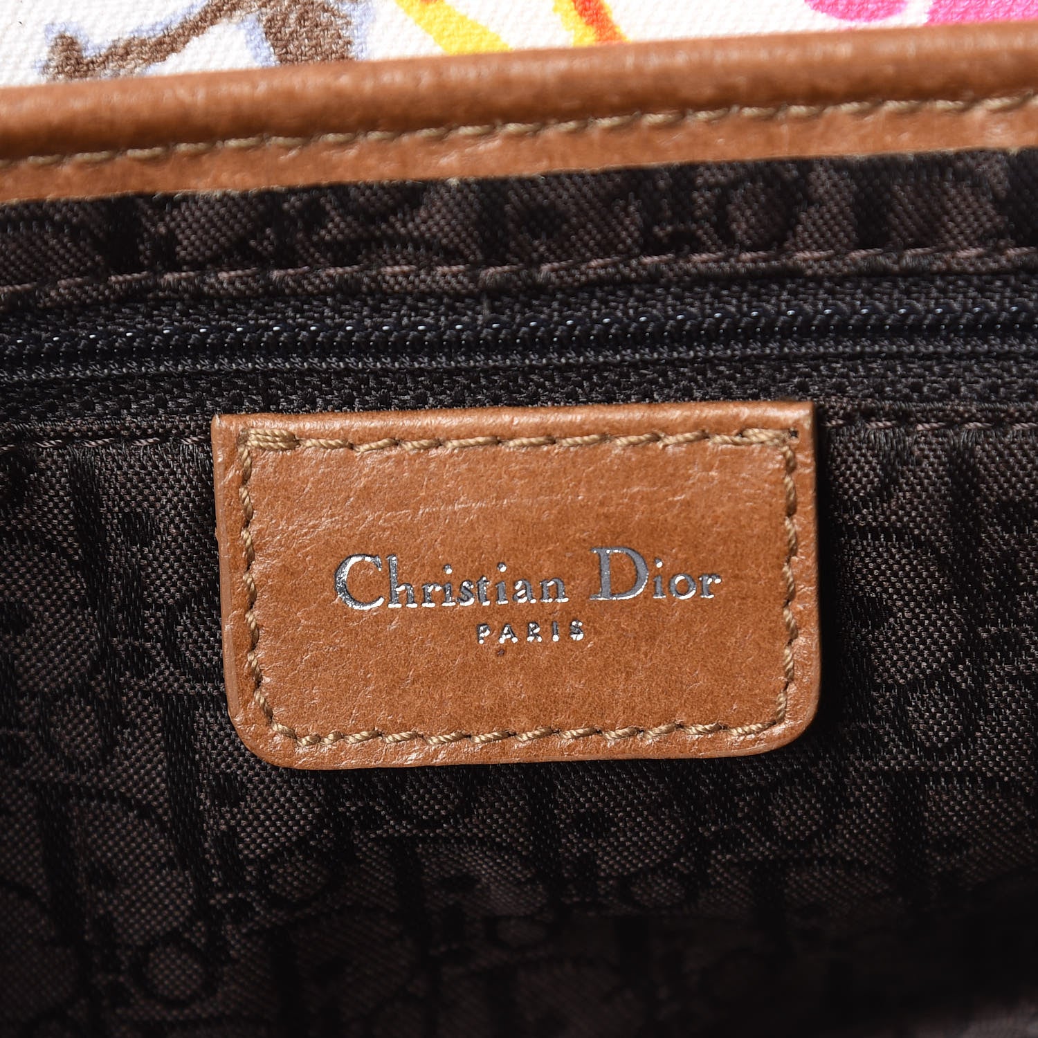 Christian Dior Canvas Floral Saddle Bag 6 of 10
